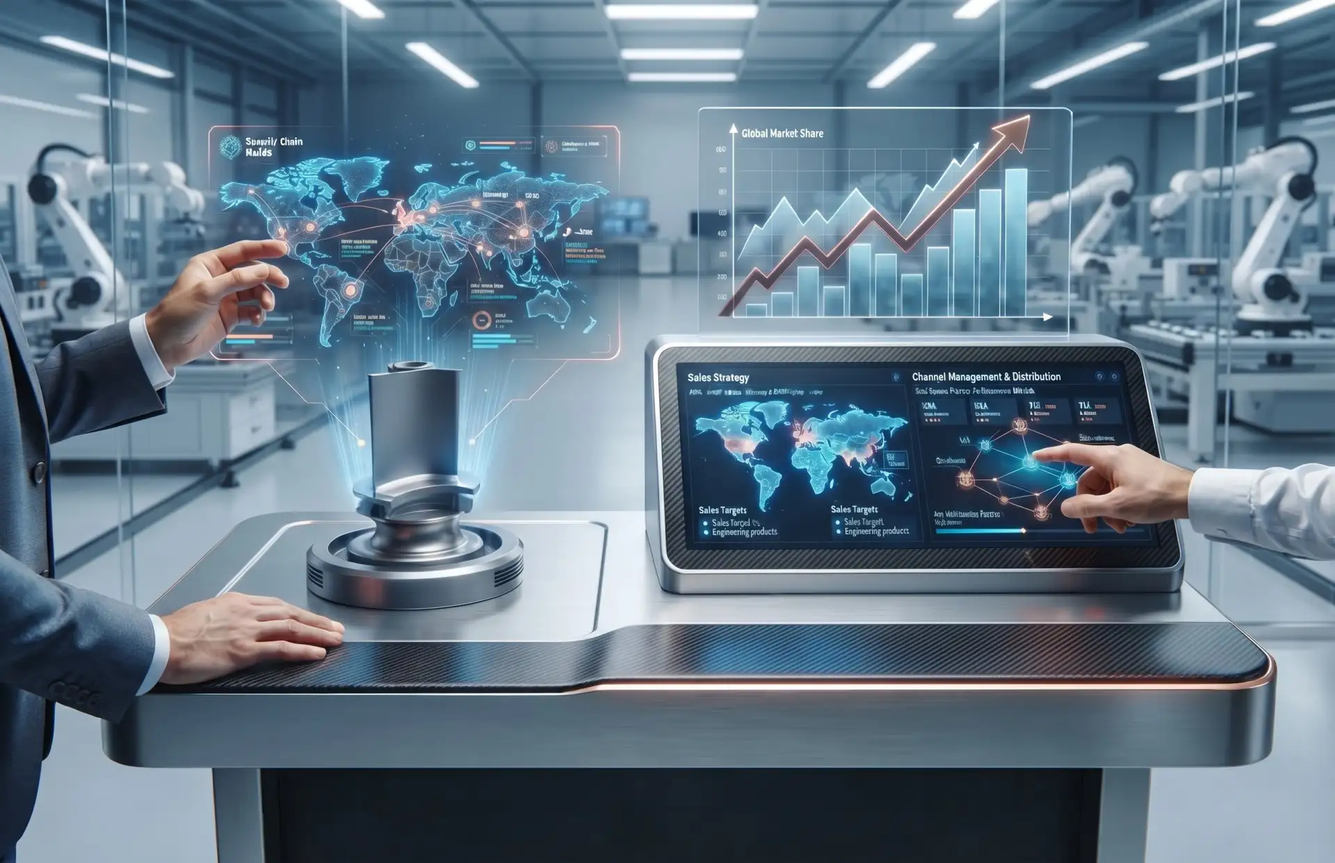 Channel Distribution Strategy Being Discussed in a Manufacturing and Engineering Plant
